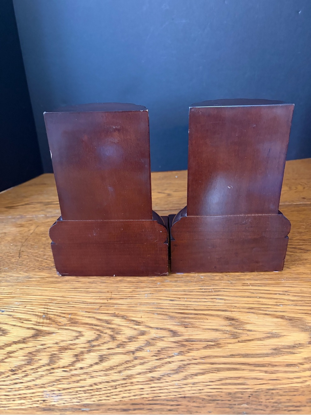 VTG 1991 The Bombay Company Neoclassical Mahogany Fluted Column Bookends Set - Picture 3 of 5